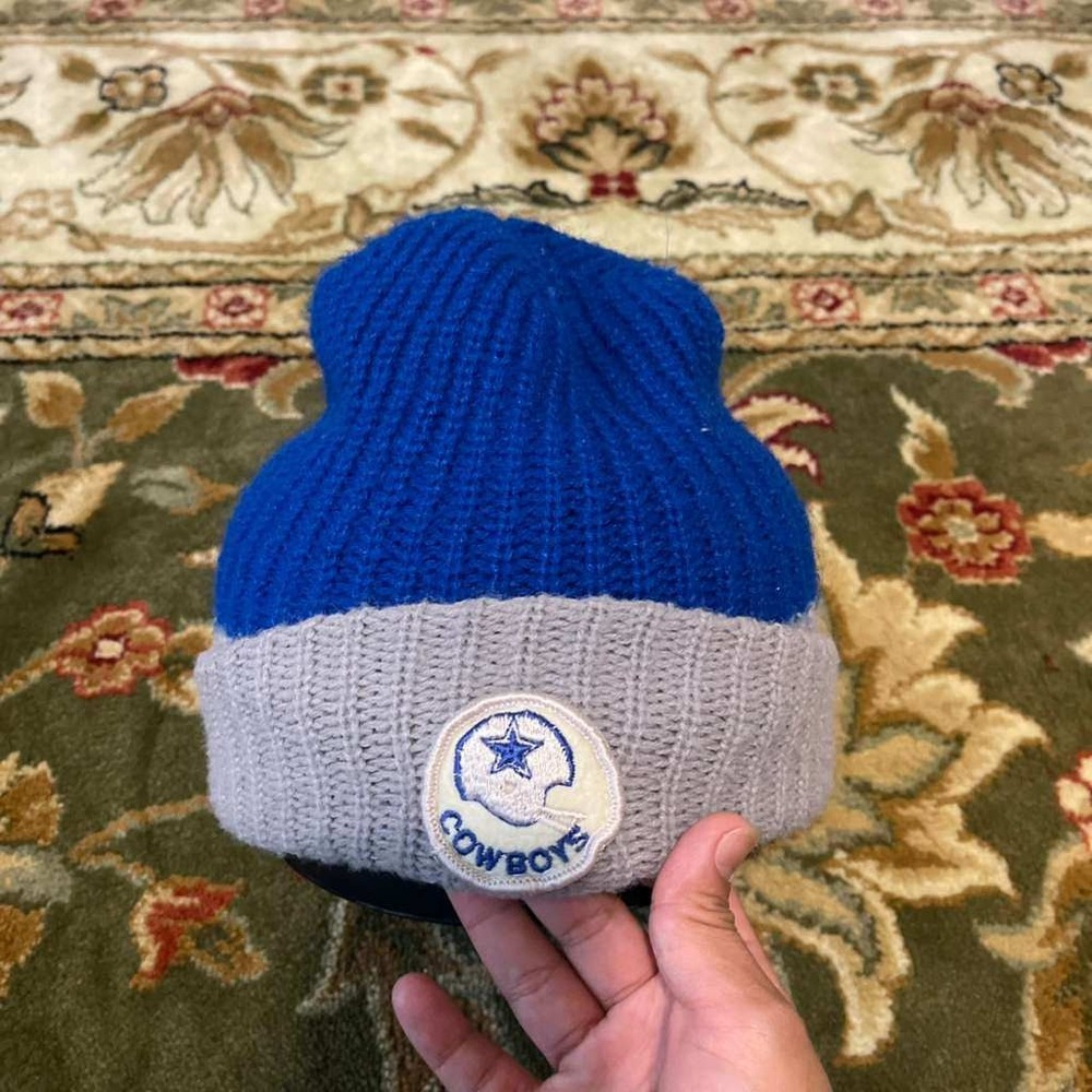 Dallas Cowboys NFL Knit Beanie Hat Blue Gray Embroidered Patch Cuffed Skull Cap
